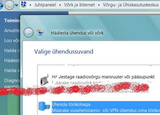 Vista VPNi seadistamine