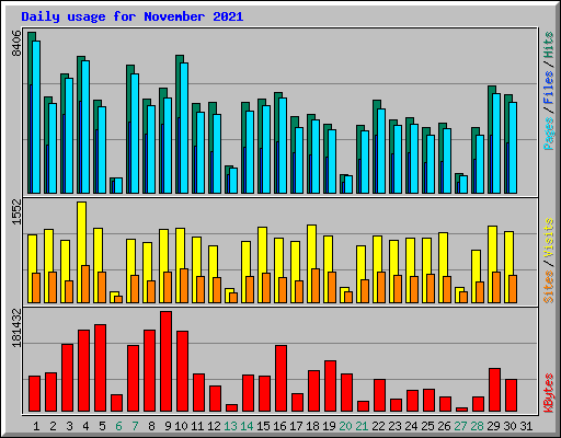 Daily usage for November 2021