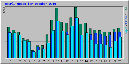 Hourly usage for October 2015