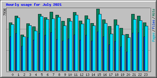 Hourly usage for July 2021