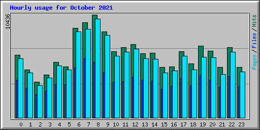 Hourly usage for October 2021