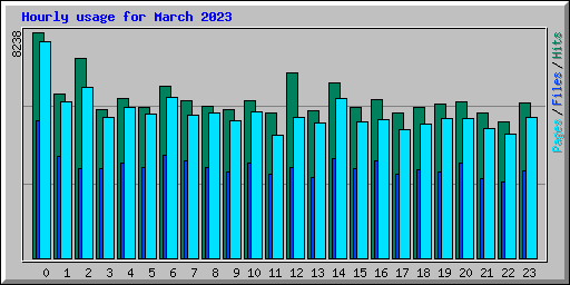 Hourly usage for March 2023