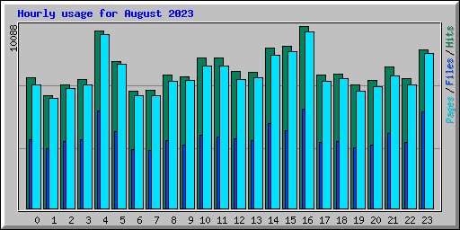 Hourly usage for August 2023