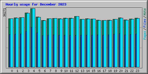 Hourly usage for December 2023
